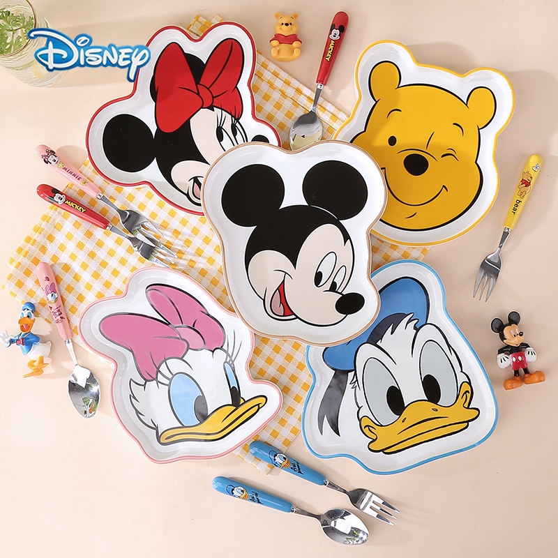 Piring Mangkok Alat Makan Keramik Original Donald Mickey Pooh Minnie Daisy Piglet Eeyore Tigger