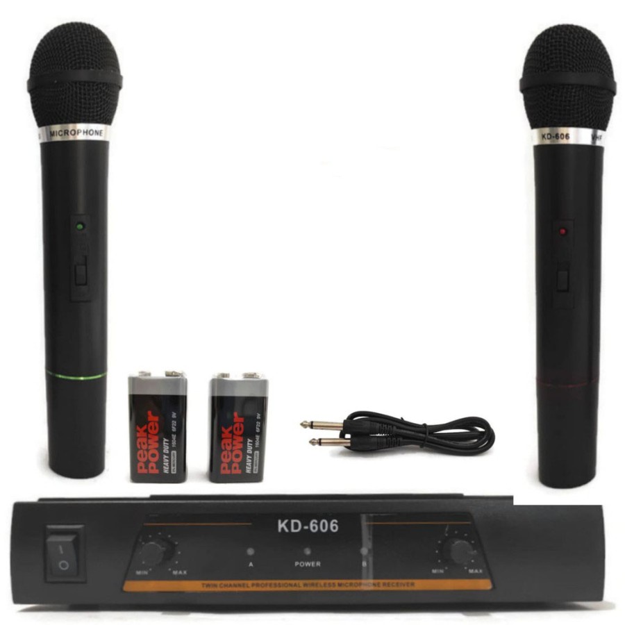 Microphone Karaoke KENWOOD KD-606 Mic Wireless Double Mikrofon tanpa kabel