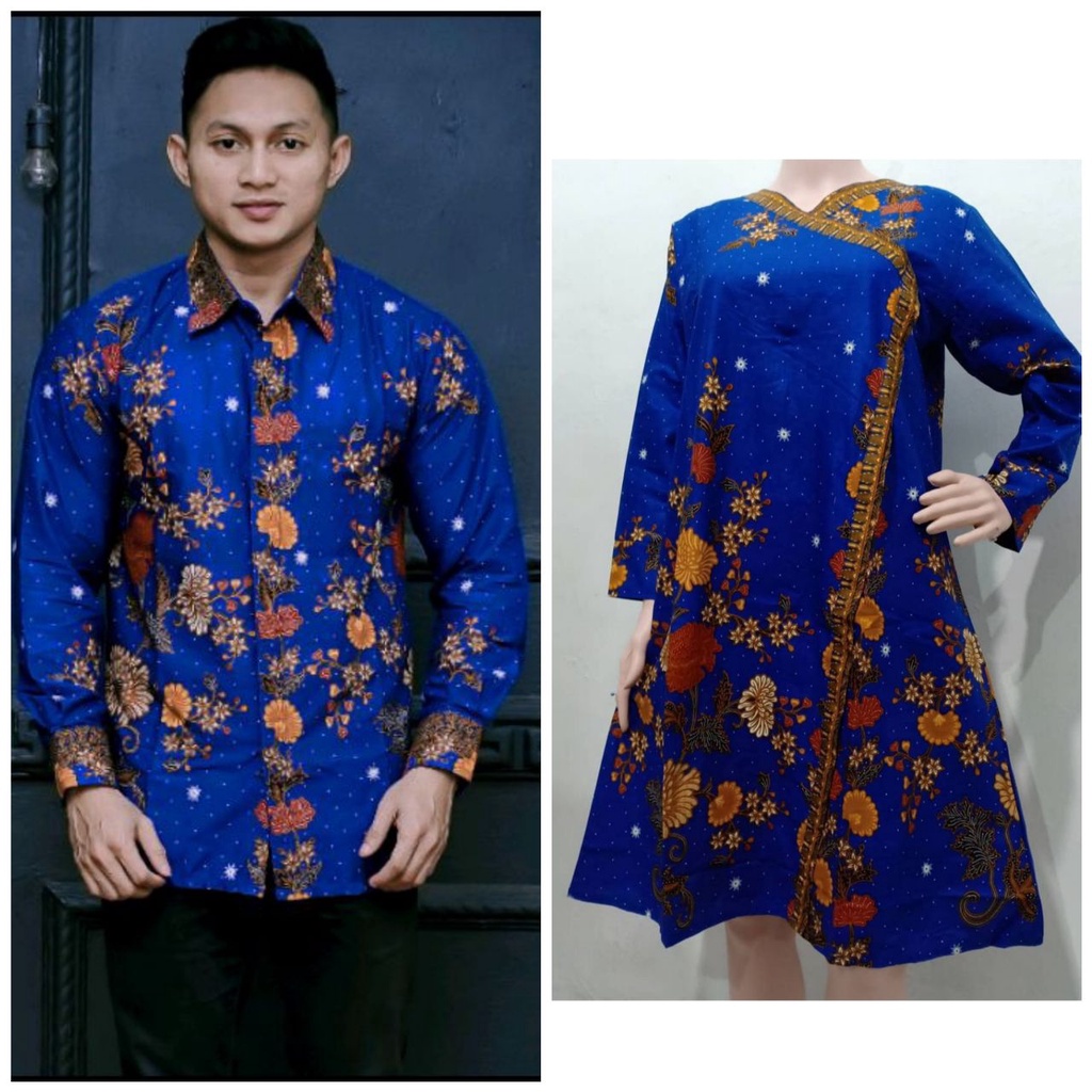 Couple Dress Tunik Batik Pesta Elegan Modern Kemeja Seragam Kondangan Primisima Motif Cantik Bella 5