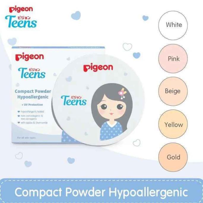 Pigeon Teens Bedak Compact Powder + Uv Protection 14Gr Untuk Remaja - Hypo Gold