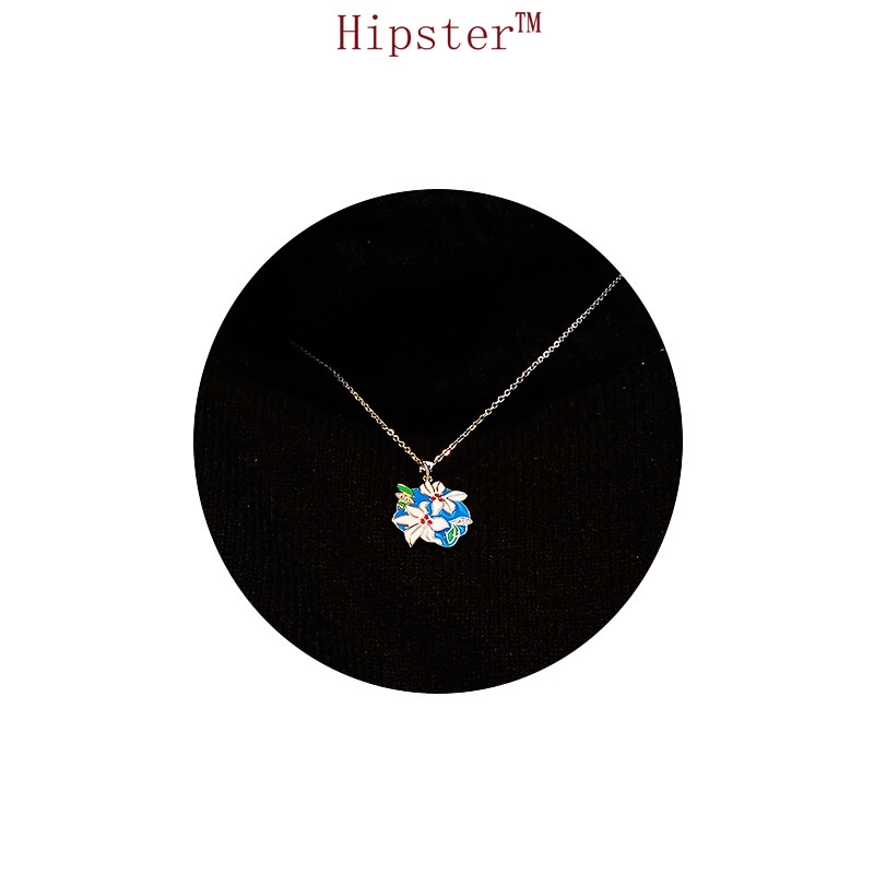 New Fashion Elegant Graceful Colorful Enamel Orchid Pendant Necklace