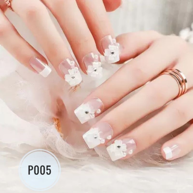Kuku Palsu 3D/ Nail Art/ untuk Pengantin/isi 24pcs Fake Nails for Bride