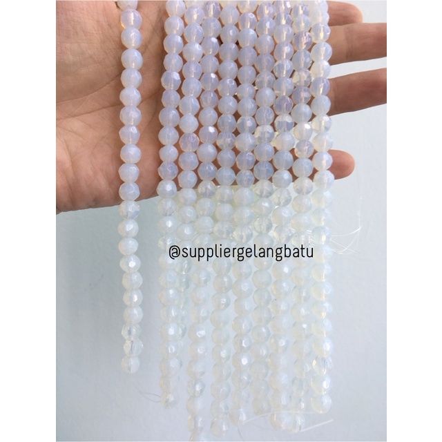 kristal bola dunia cutting 8mm moonstone ceko bulat opal biduri wulan