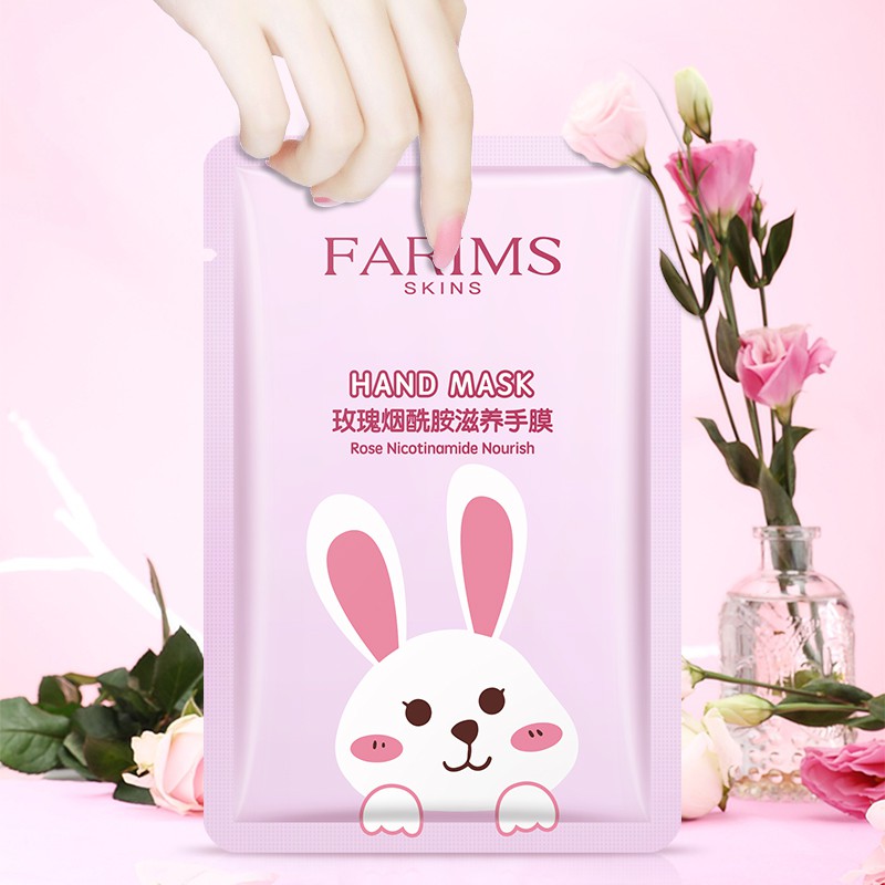 FARIMS HAND MASK ROSE NICOTINAMIDE MASKER TANGAN WANITA KOREA SHEET MASK