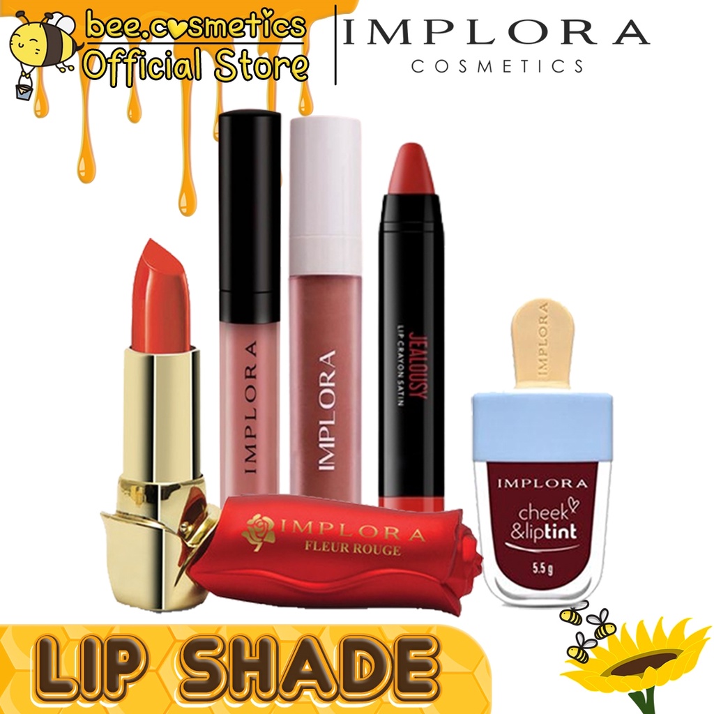 IMPLORA LIP SERIES ( LIP CREAM NO.1-20 / LIPSTIK / LIP TINT / LIP CRAYON )