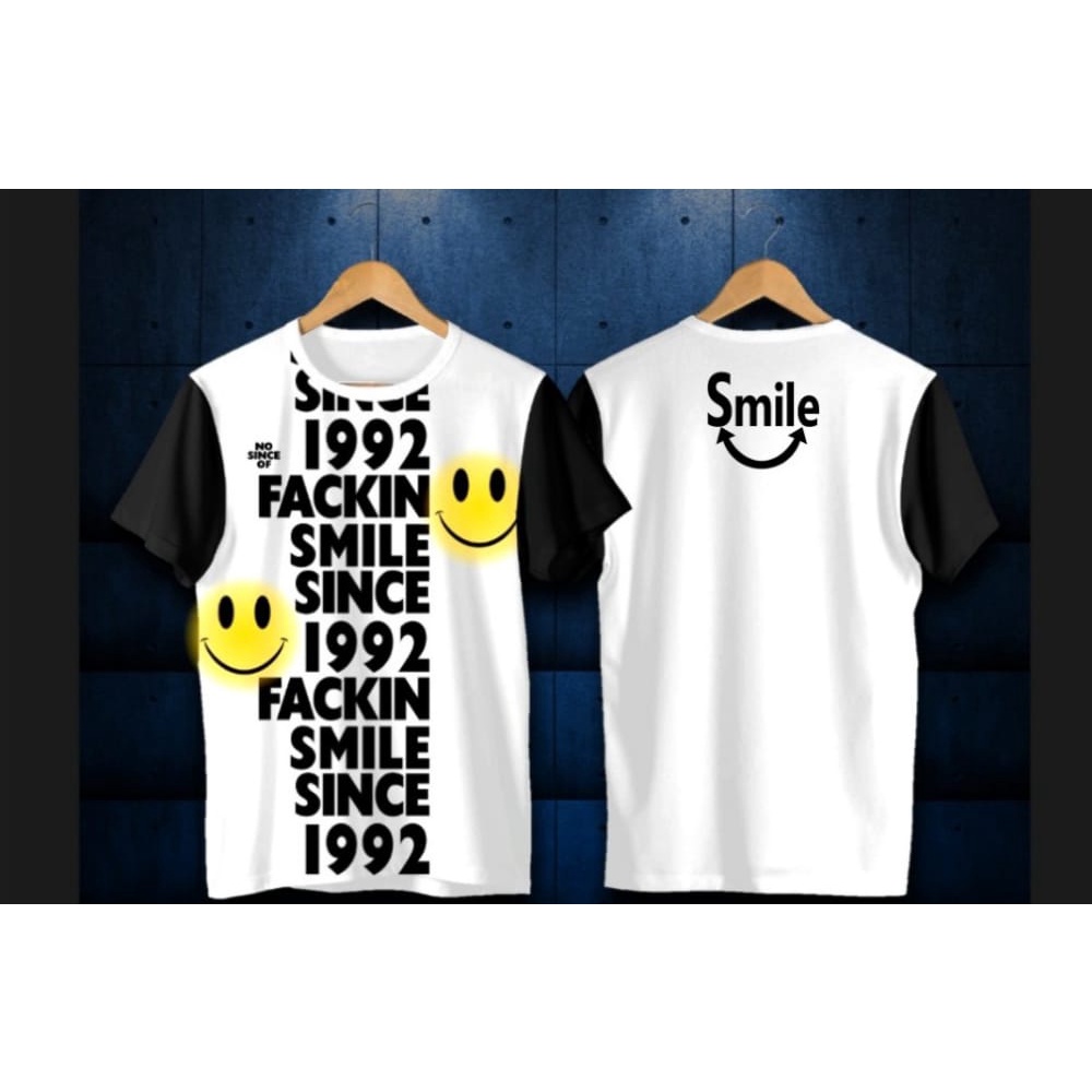 KAOS DISTRO PRIA SMILE TERBARU/KAOS COWOK TERMURAH/KAOS DISTRO MURAH/KAOS DISTRO FAKE SMILE