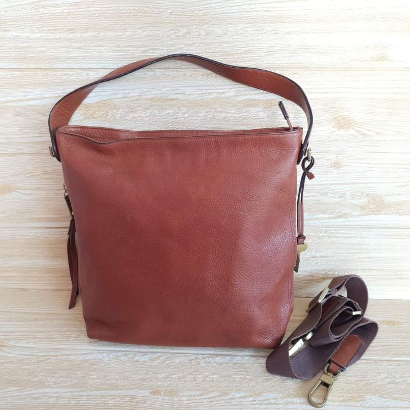 Tas Wanita Fossil Maya Hobo Brown Preloved