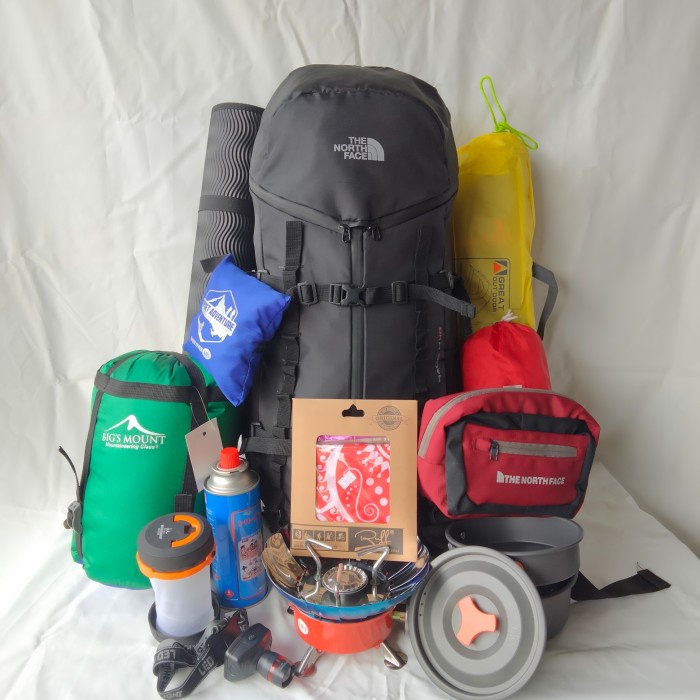 Alan - paket lengkap alat camping hiking naik gunung carrier tas tenda kompor