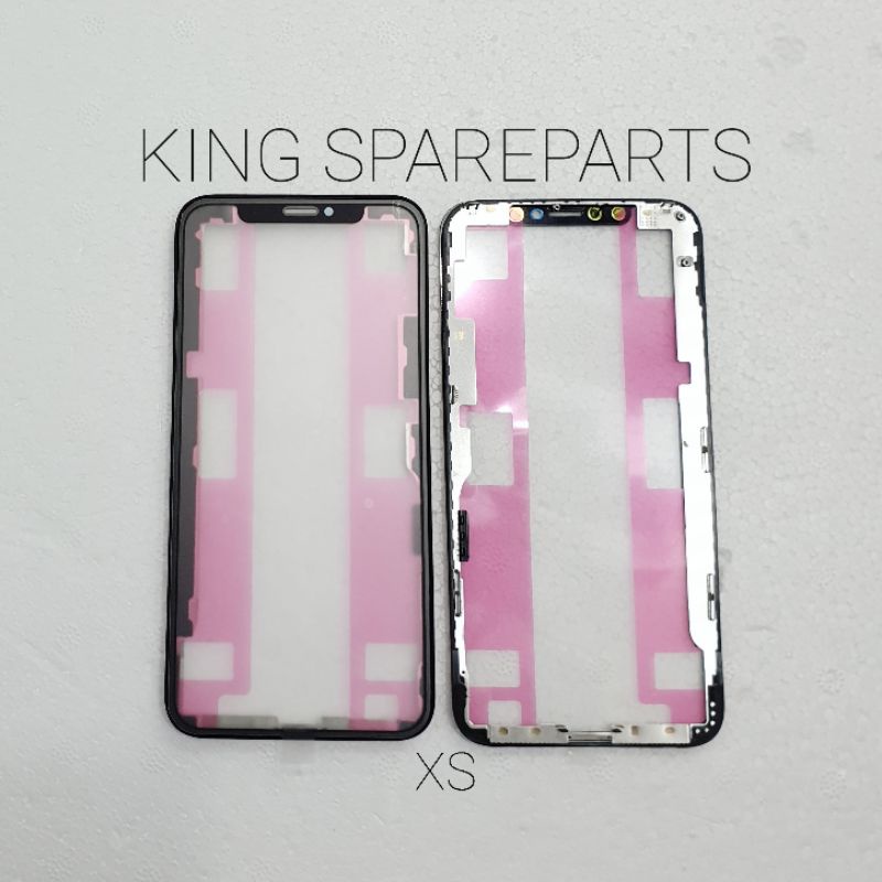 KACA GLASS LCD PLUS FRAME LEM OCA IPHONE XS BLACK