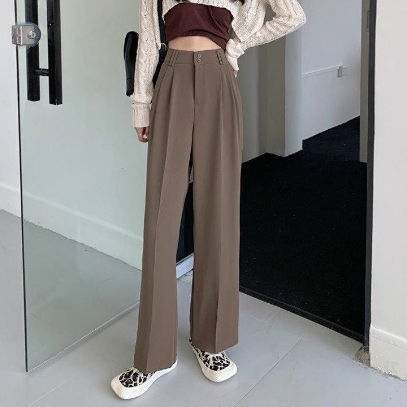 XIAOZHAINV Celana Kulot Wanita Terbaru Kekinian Hitam Highwaist Korean Style