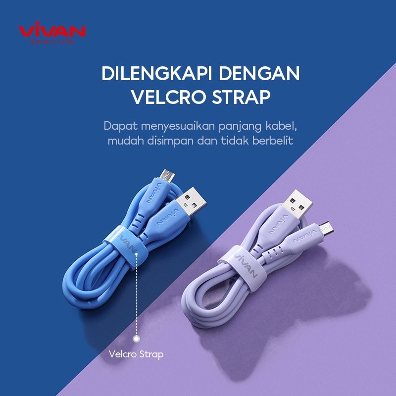 Kabel Data Vivan VSM100 - Micro USB 2.4A Quick Charge