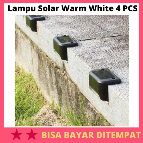 Lampu Solar Waterproof IP44 Warm White 4PCS / Lampu Penerangan Pencahayaan Taman Halaman Pekarangan 