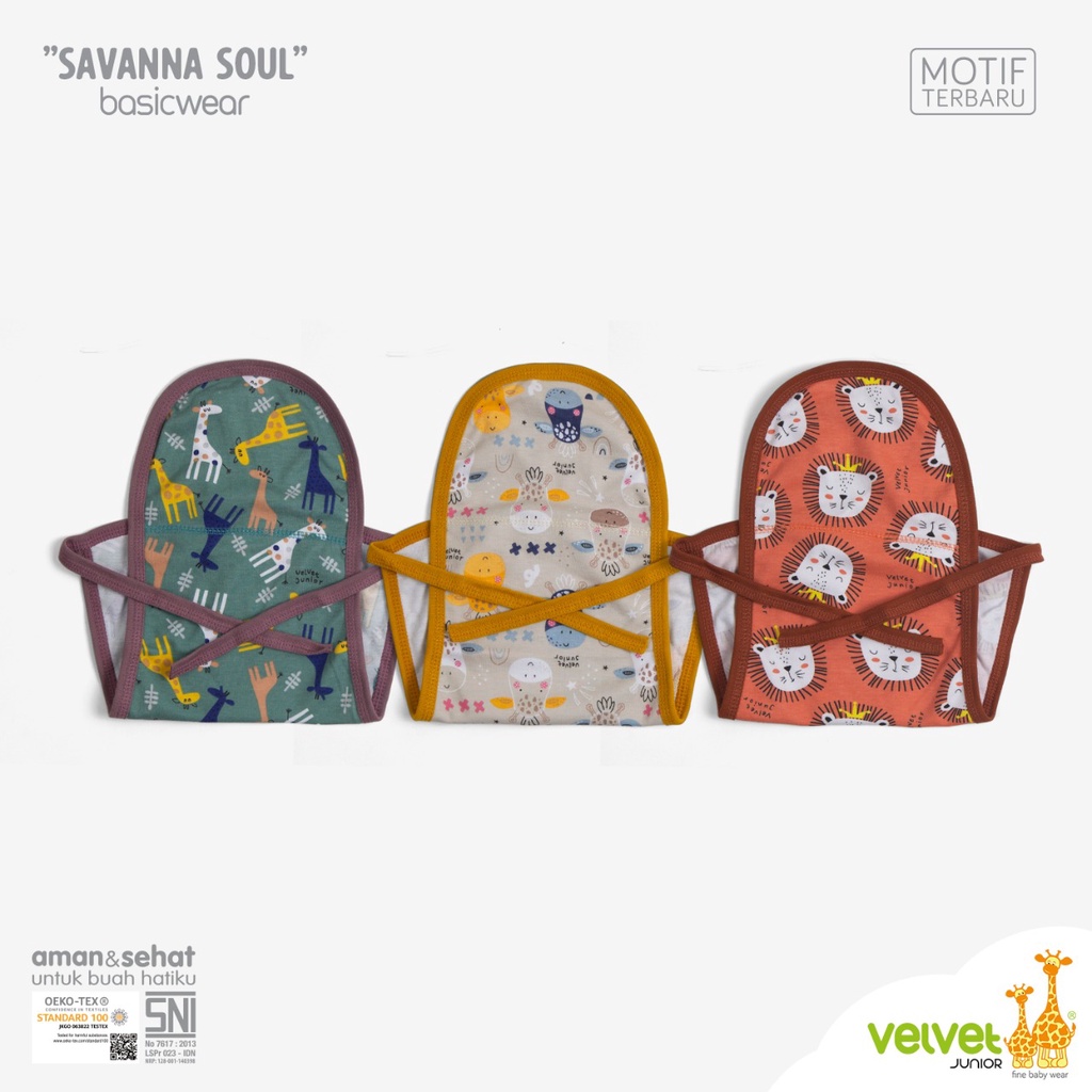 Velvet junior popok bayi fullprint, Isi 6pcs