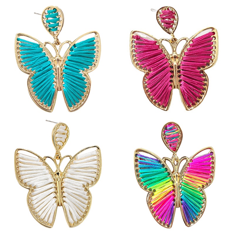 Butterfly Perhiasan Anting Wanita Bentuk Kupu-Kupu Bahan Zircon Untuk Pesta