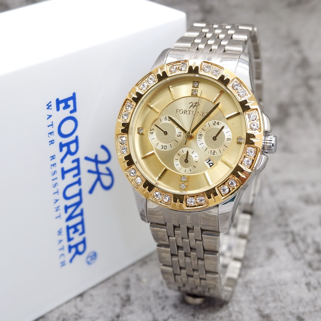 Jam Tangan Original Wanita Fortuner 8107 Rantai Kombinasi