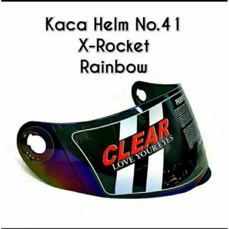 Visor helm kaca helm KYT X rocket roket iridium silver / Pelangi