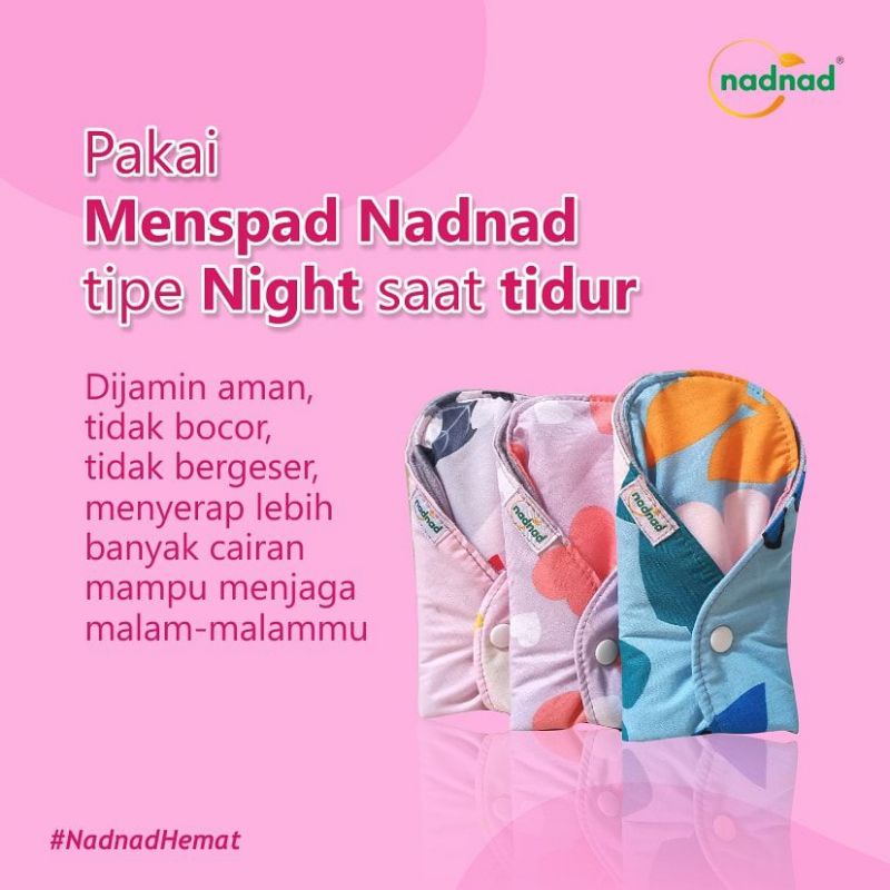 Pembalut Kain Night bisa untuk Nifas - Menspad Nadnad 35 cm