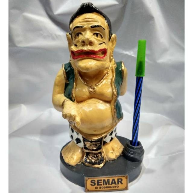 (BISA COD) PAJANGAN MINIATUR WAYANG SEMAR + TEMPAT BOLPOIN 22x9x9 cm BAHAN FIBERGLASS