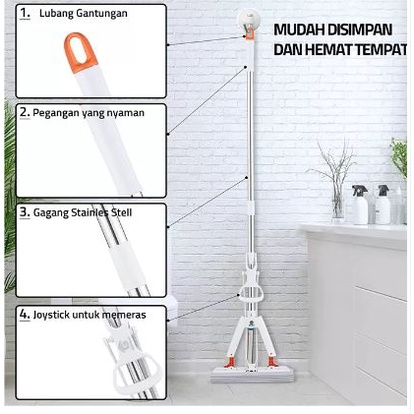 Alat Pel Lantai Pel Sodok Busa gione Pembersih Lantai Alat Pel Lantai Busa Praktis Sponge Mop 28cm Alat Pel Lantai Karet -Wonderdekorasi