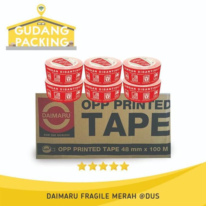 

Produk Terbaik] (Gosend/Grab) Daimaru Fragile Merah Jangan Dibanting 2 Inch X 100 M