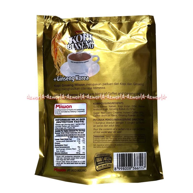 

Hot Sale Kopi Ginseng Dari Miwon Kopi Gingseng Korea Coffee Instan Kopi Bubuk Bagus