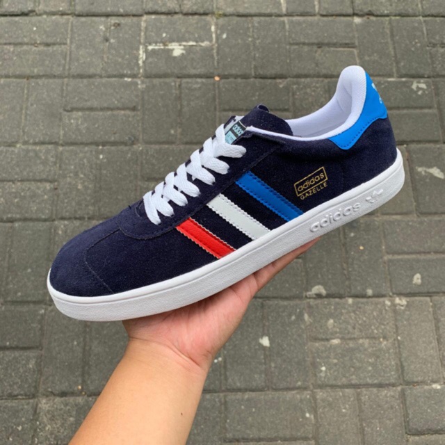 Adidas Gazelle Warna Navy Strip Merah Putih Biru Shopee Indonesia