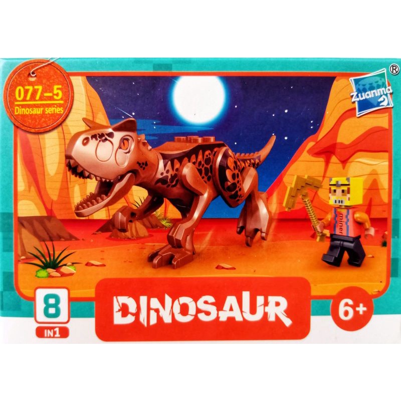 mainan anak lego mine craft world minicraft SATU PAKET ISI 3 KARAKTER FIGURE LQS 62101 mini craft minifigure block mini figure bricks dunia kotak square marvel naruto ninjago justice league avengers robot rangers dinosaurus tentara army soldier-Minecraft Dino 077-5