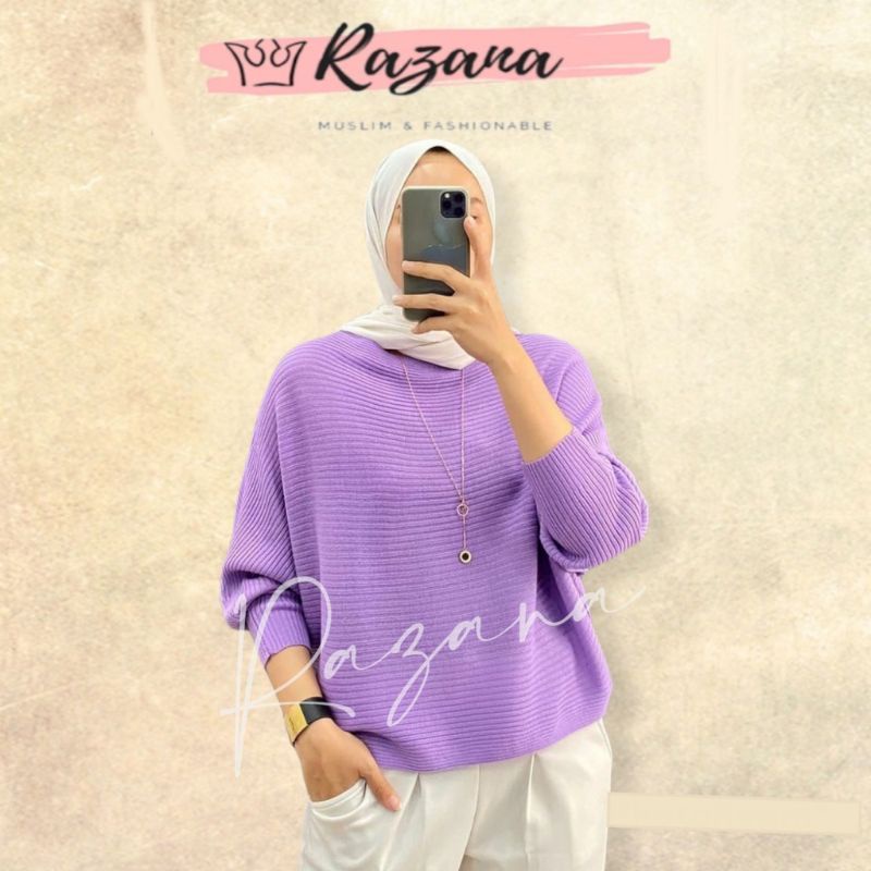 RAJUT BATWING / BLOUSE OVERSIZE ATASAN WANITA