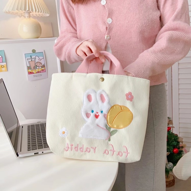 TOTEBAG KANVAS AESTHETIC KARAKTER BERUANG DAN KELINCI LUCU / TOTE BAG WANITA IMPORT QUALITY /  TOTEBAG BESAR ORIGINAL VINTAGE / BIG CANVAS BAG / CUTE TOTEBAG BEAR AND RABBIT / TAS ANAK / TAS JINJING / TAS KANVAS PIKNIK / TAS JALAN-JALAN