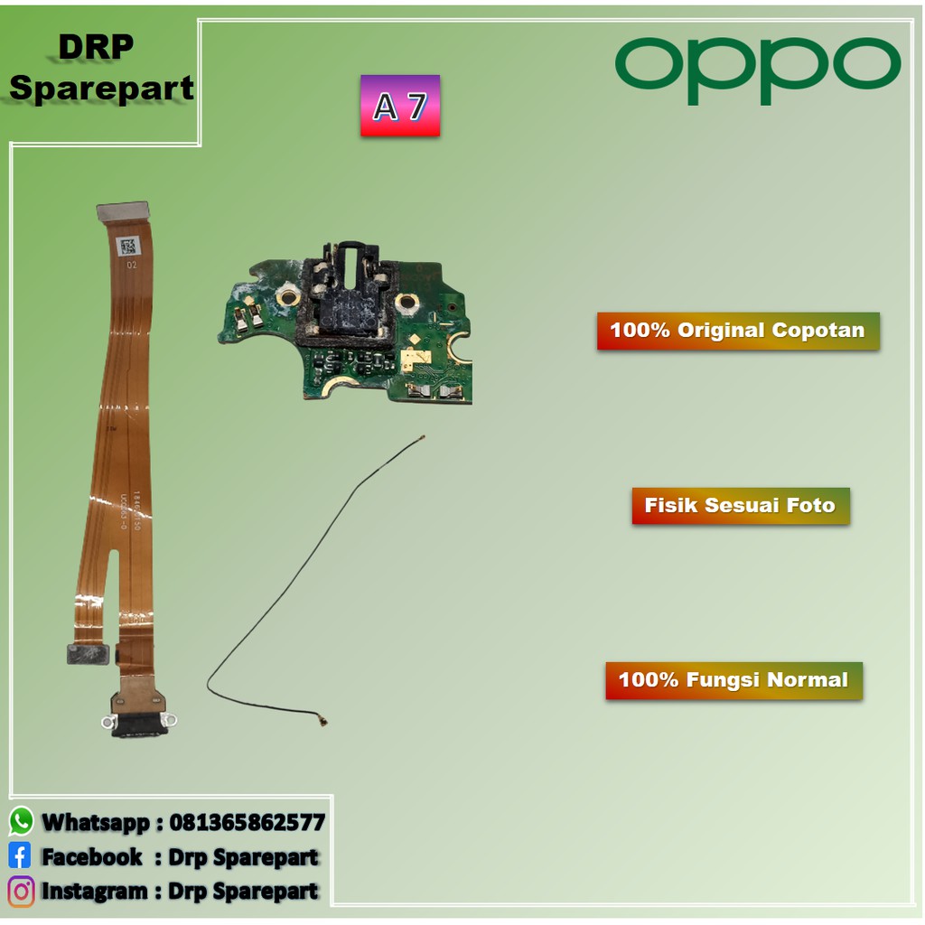 [ORIGINAL COPOTAN] KONEKTOR CAS PCB MIC MESIN BAWAH KABEL ANTENA FLEKSIBEL MESIN UI CONECTOR OPPO A7