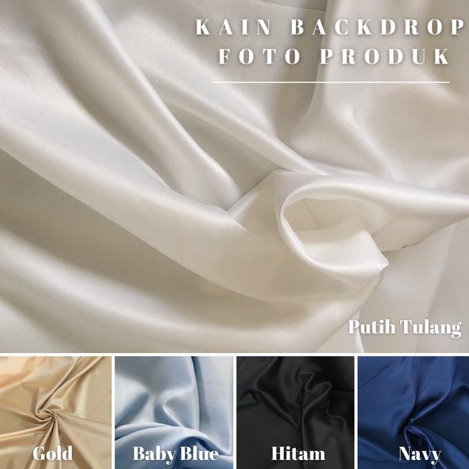 Kain Satin Velvet Premium Background Backdrop Warna Putih Tulang AP164