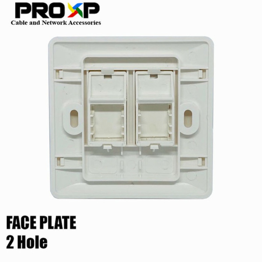 Faceplate RJ45 Merk Proxp Original 1 Hole atau 2 Hole Cocok untuk RJ45 dan RJ11