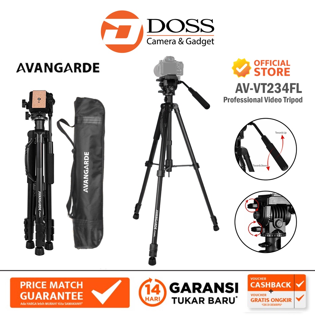 Jual Avangarde VT234FL Professional Video Tripod Shopee Indonesia