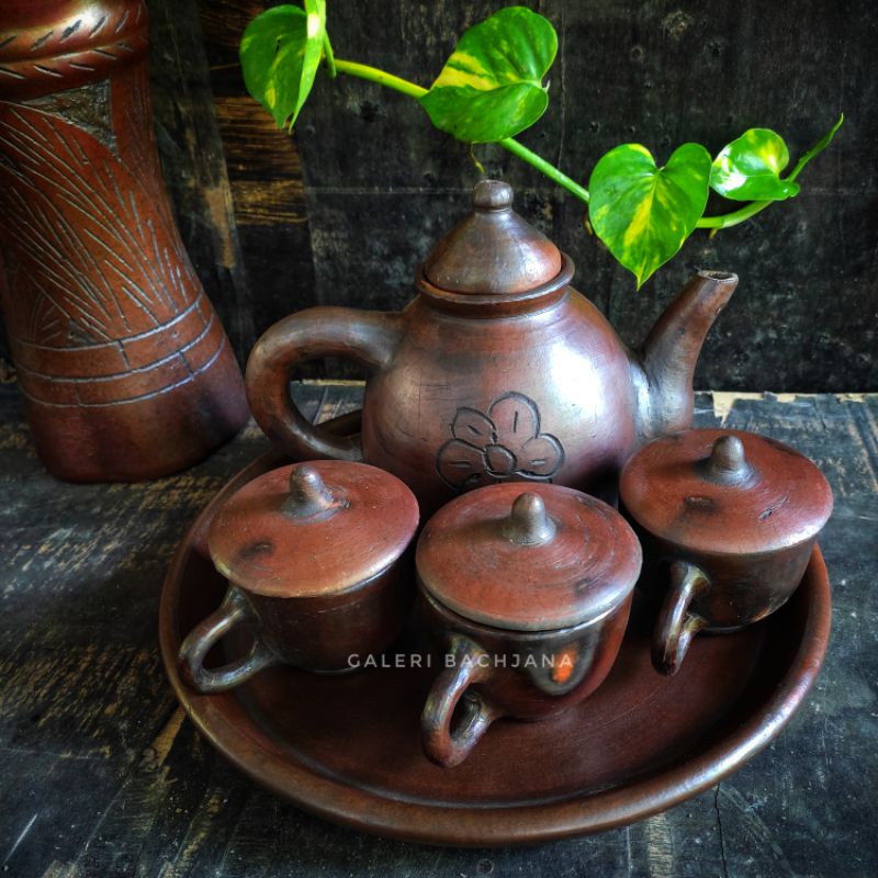 TEKO SET GERABAH / TEKO SET TANAH LIAT / TEA SET / POCI GERABAH / POCI SET TANAH LIAT / TEA SET KERA