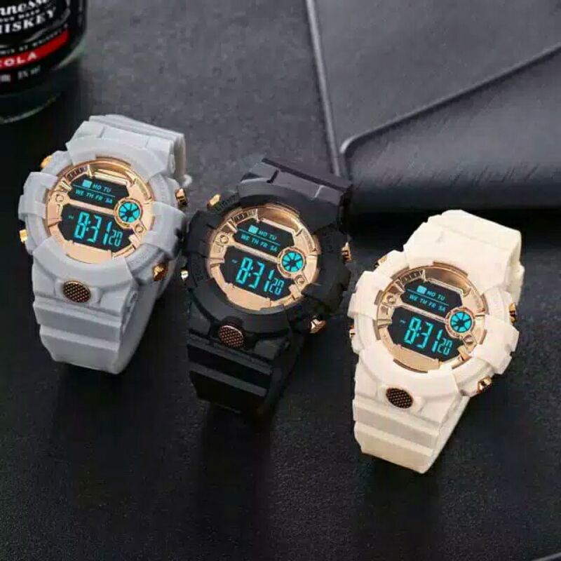 Jam tangan pria dan wanita warna hitam keren
