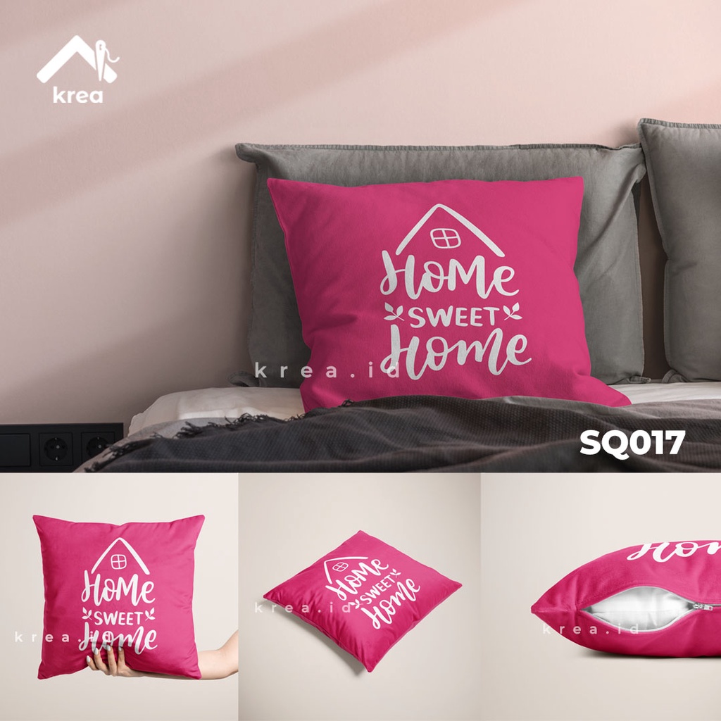 SARUNG BANTAL Sofa Kata Kata Home Sweet Home UKURAN 40x40