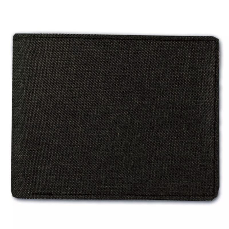 Dompet Pria Bahan Kanvas K500 Dompet Polos 3/4 Multicard - Black + BOX