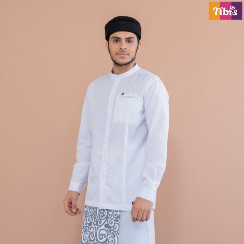 Koko Lengan Panjang, NK 091 White, Nibras Koko Lengan Panjang Warna Putih Terbaru 2022