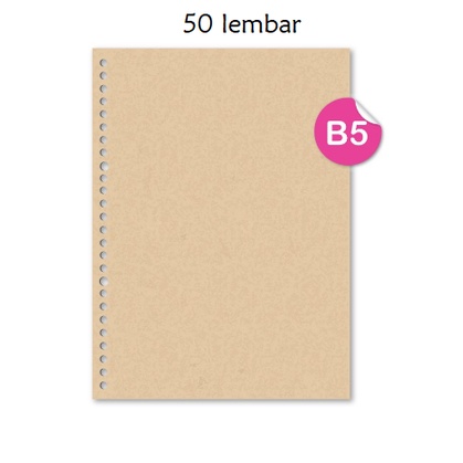 

Loose leaf/Isi binder Kraft B5 untuk binder 26 holes
