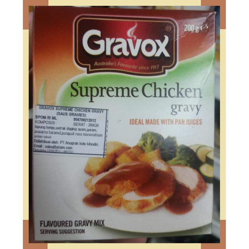 

Gravox | supreme chicken gravy | 200 gram | product of Australia