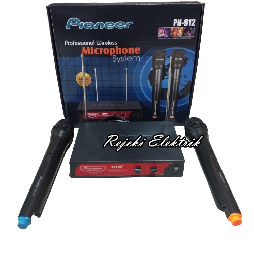 Mic Microphone Wireless Pioneer PN-912 - Mikrofon Double UHF Wireless - TERBARU