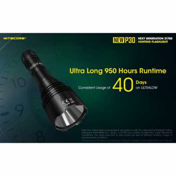 NITECORE Senter LED Usb New P30 Senter Led jarakjauh Tahan air Cree XP-L HI V3 1000 Lumens - New P30