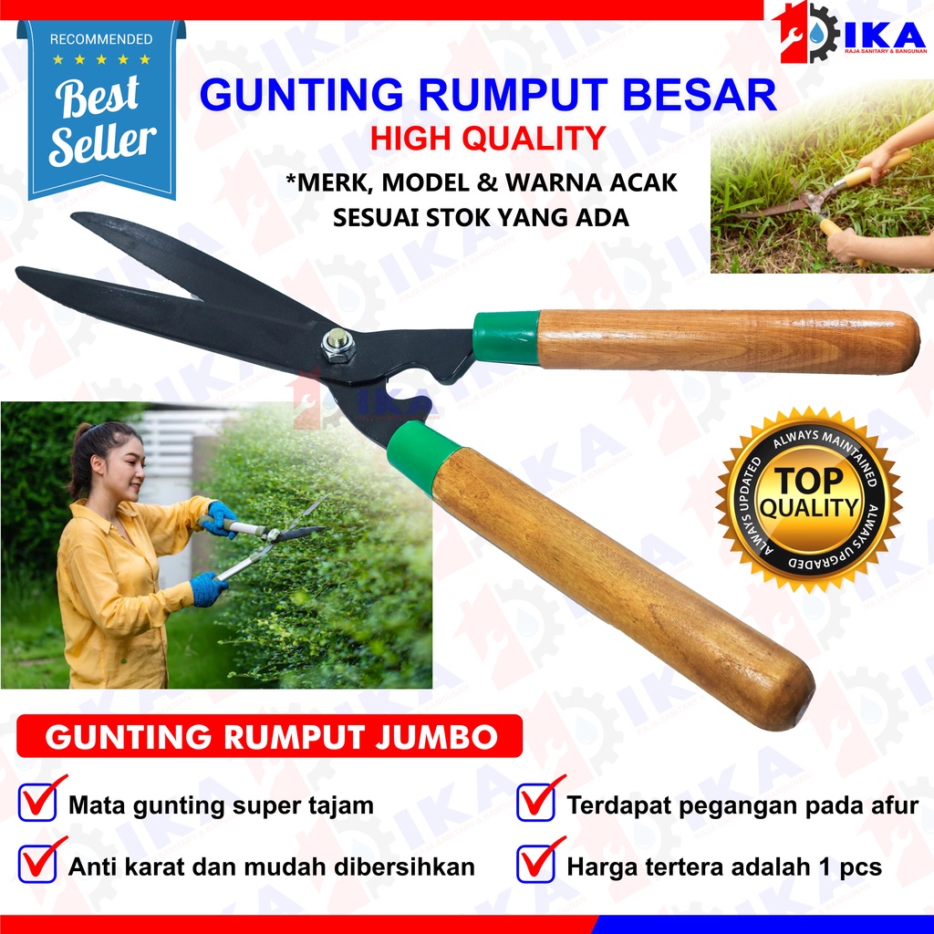 Gunting Rumput Gagang Kayu LOKAL Taman Kebun Dahan Ranting Daun Pagar MURAH / Gunting Rumput Besi Tajam Alat Berkebun Gunting Ranting Kenmaster