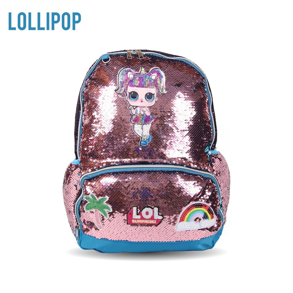 [KLIKTAS] Tas ransel anak perempuan manik usap SEQUIN LOL tas cewek SD TK