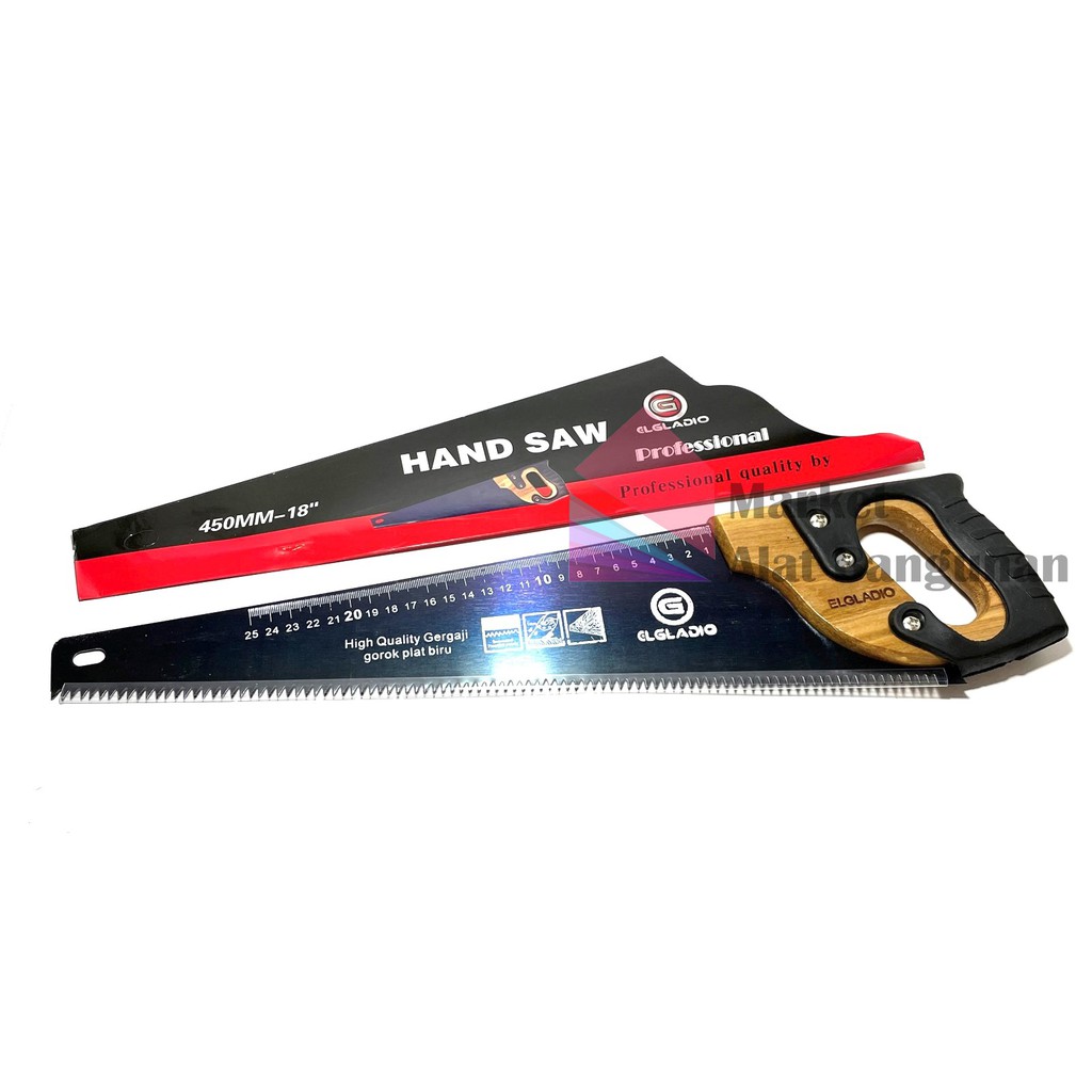 Gergaji Kayu Gagang Lapis Karet 18” / Handsaw Gorok 18 Inci