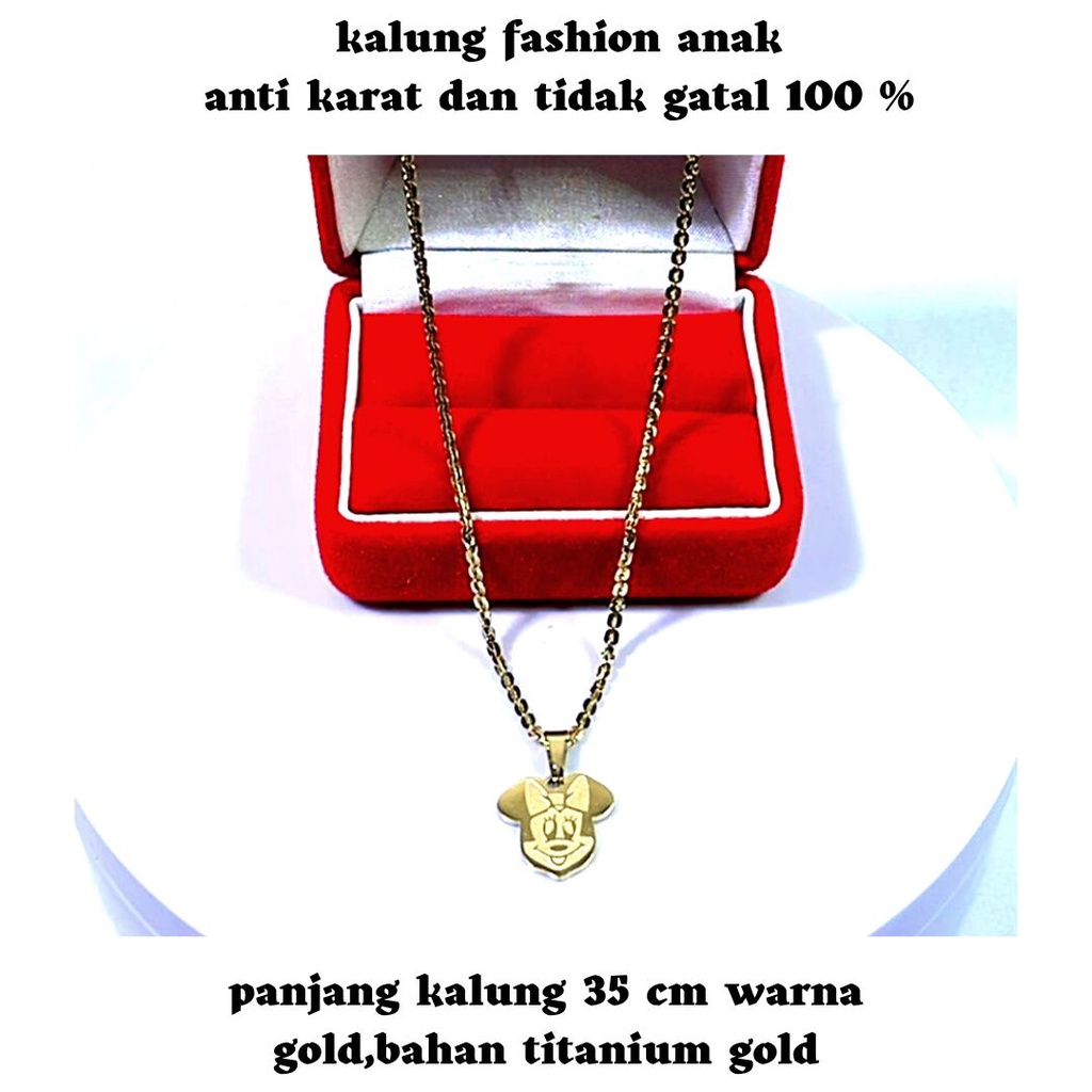 kalung karakter anak,tersedia pilihan beberapa model kalung,kalung anak perempuan anti karat,kalung anak titanium anti luntur,kalung anak titanium