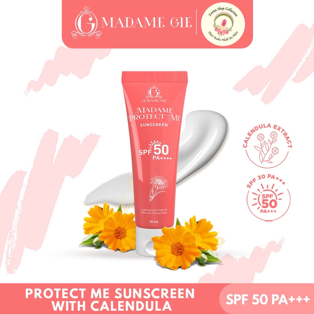 Sunscreen Madame Gie Madame Protect Me SPF 30 PA +++ &amp; SPF 50 PA ++++ With Calendula | Skincare sunblock