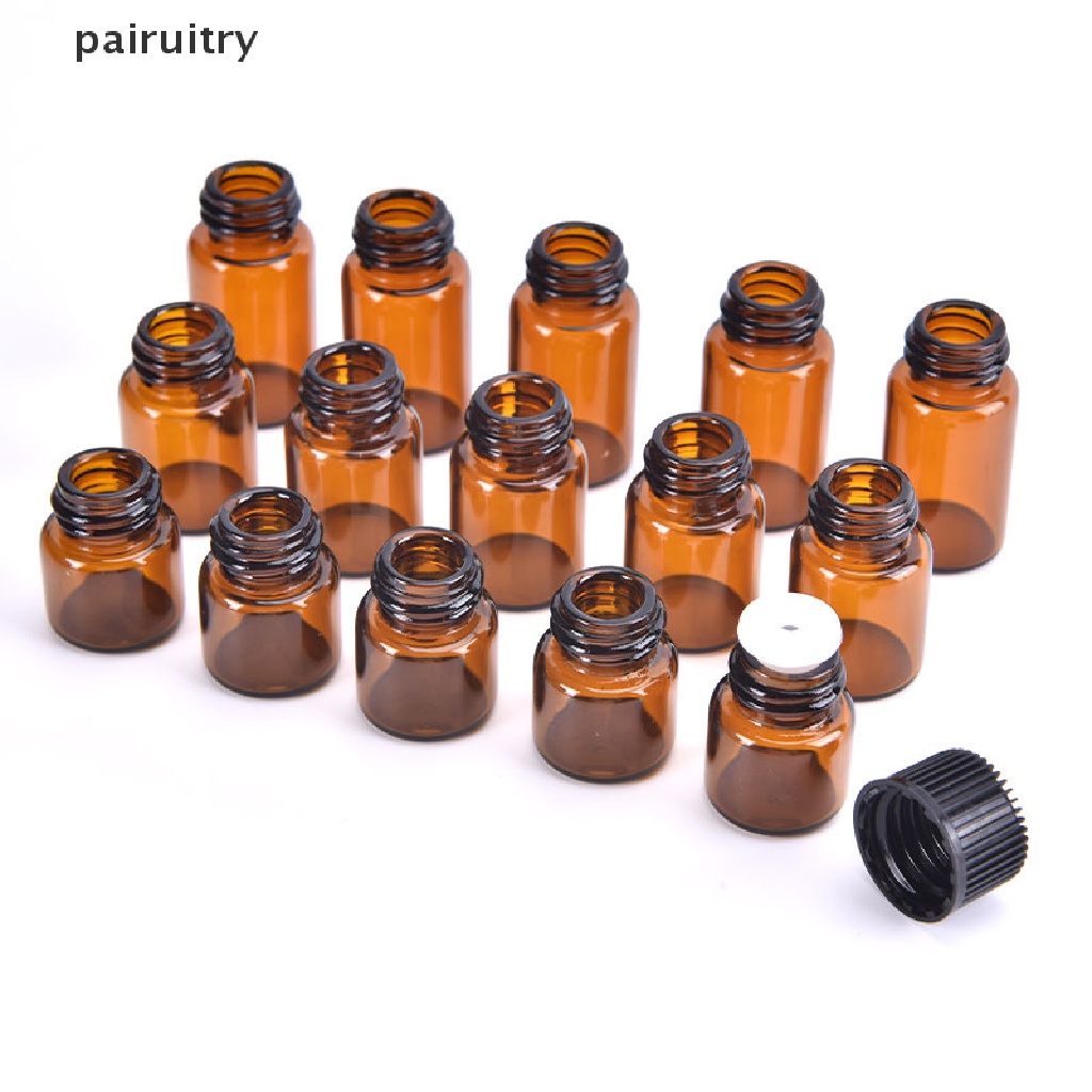 100pcs Botol Kaca Amber 1-3ml Untuk Sample Dram Minyak Esensial