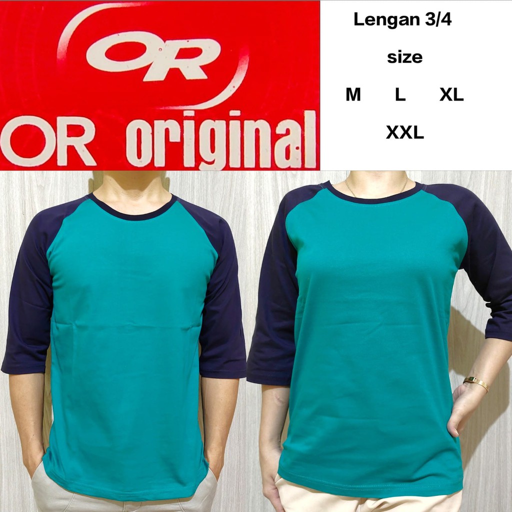 Kaos Polos Reglan Tosca Lengan Navy 3/4 20 22 S M L XL XXL