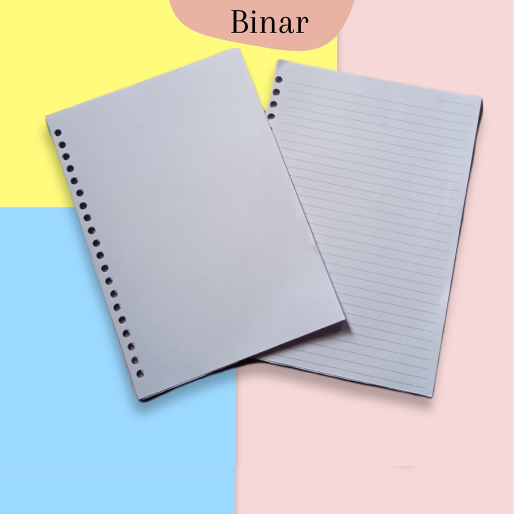 

(ISI 25) KERTAS BINDER LOOSE LEAF ISI BINDER REFILL KERTAS BINDER A5 GRID LINED PLAIN DOT MURAH BERKUALITAS KERTAS HVS 70 GSM ISI 25 LEMBAR